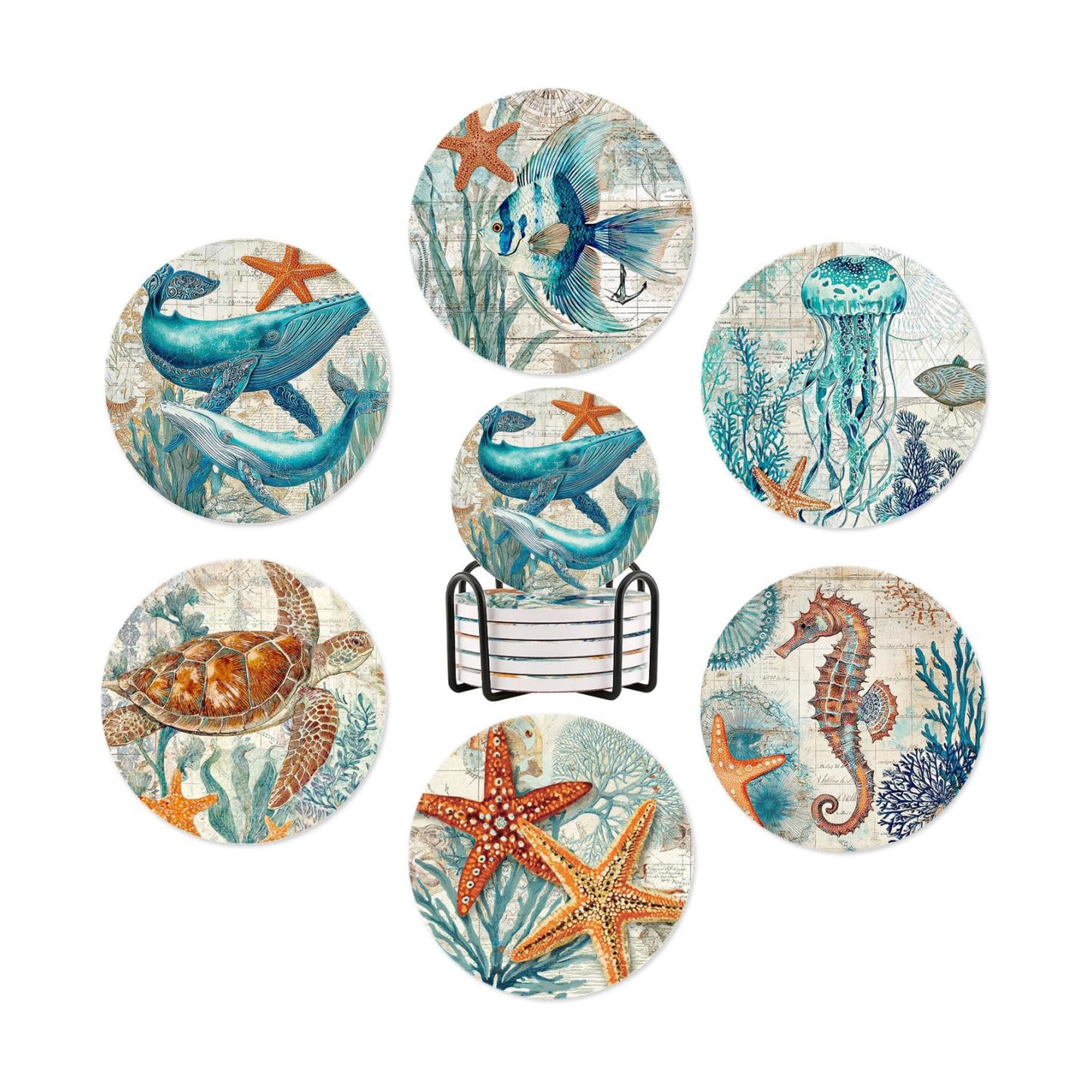 Holder for Drinks / Whale / Set of 6