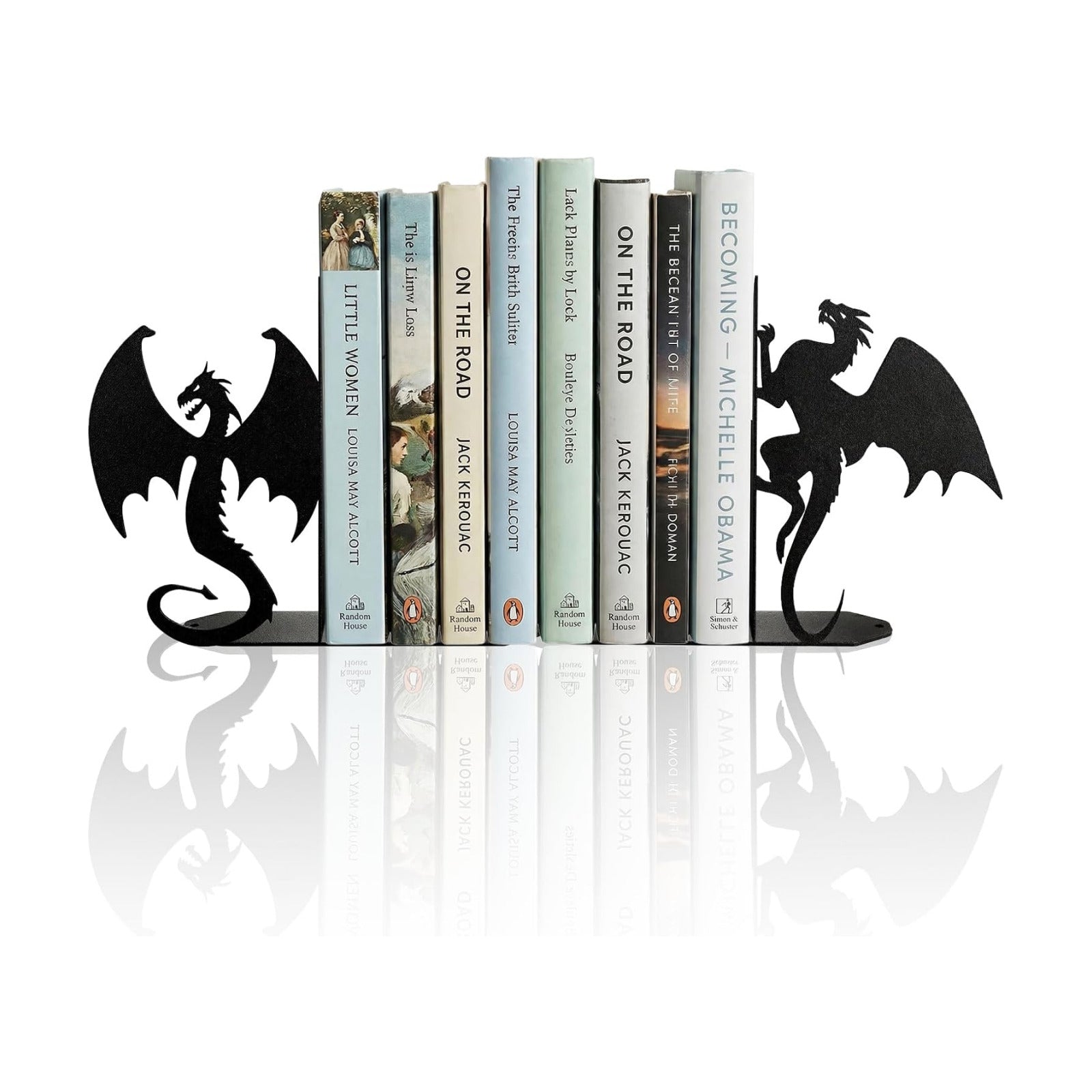 Dragon Bookends Decorative Metal Book Ends / Black Dragon