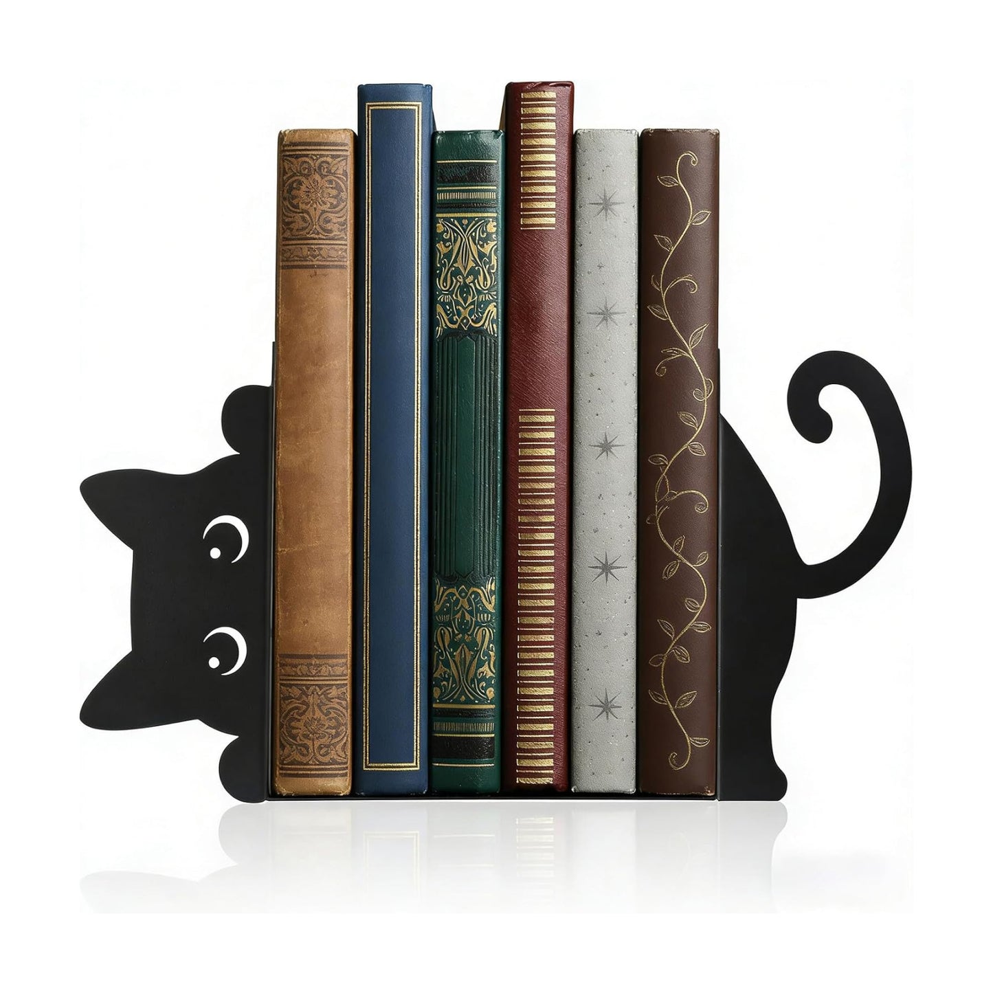 Metal Decorative Book Ends / Cute Cat / Black