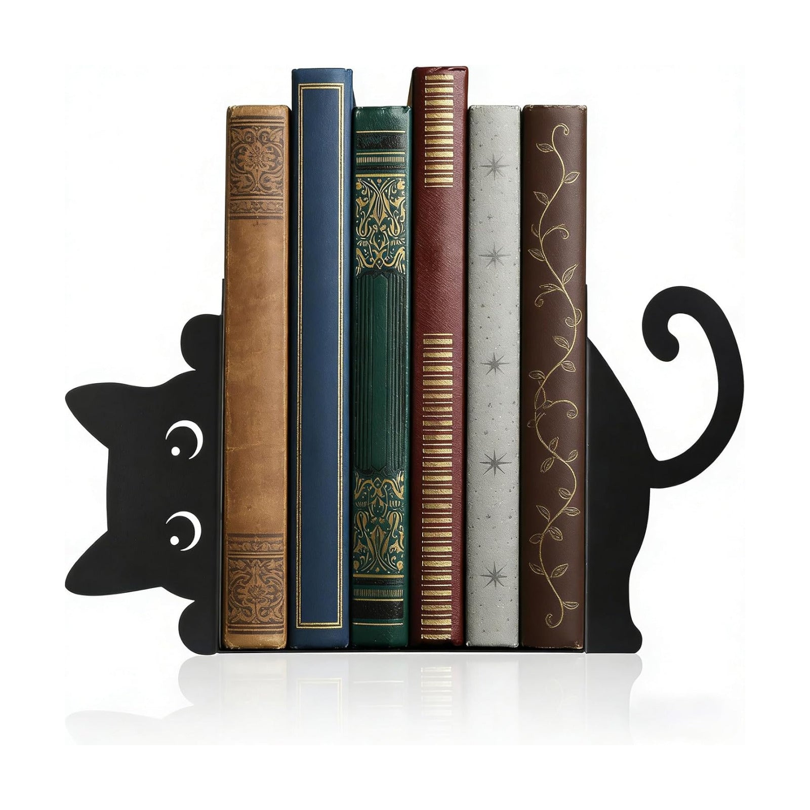 Metal Decorative Book Ends / Cute Cat / Black