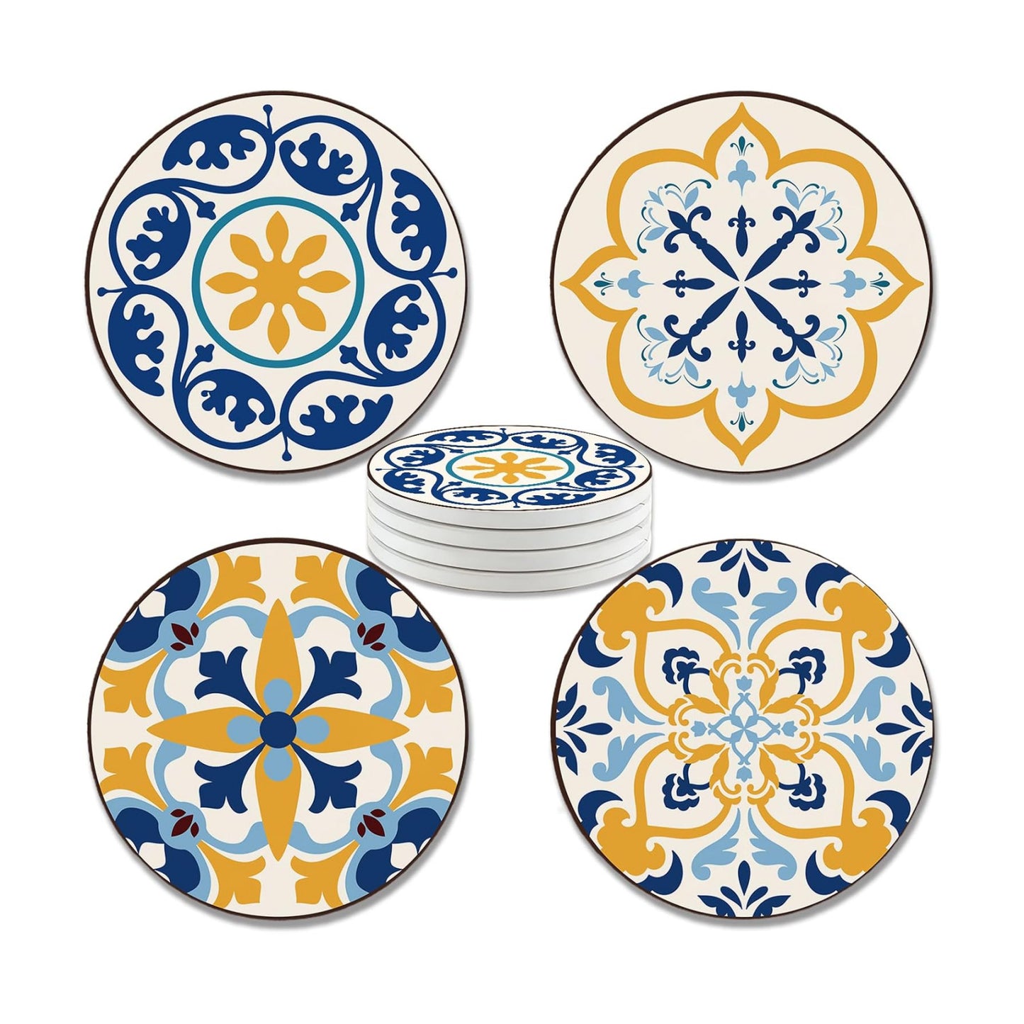 Modern Art Ceramic Coasters / Artistic Texture / Set of 4