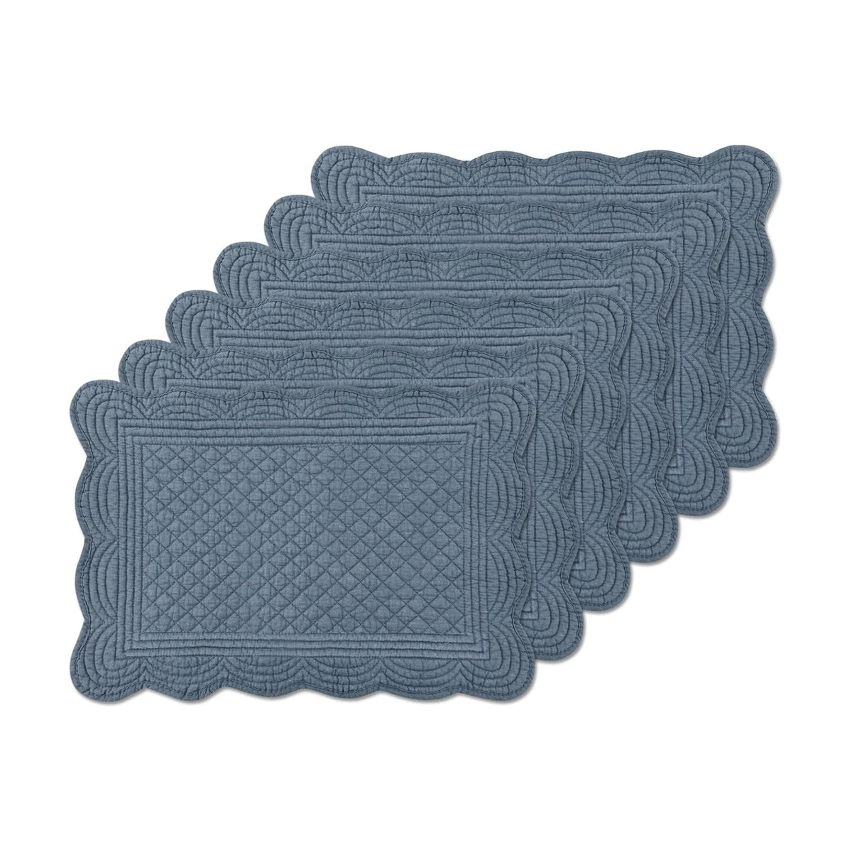 6 PC Quilted Placemats, 18"X13"Extra Large Cotton Placemats Set of 6, 100% Cotton Fabric Washable Cloth Table Mats for