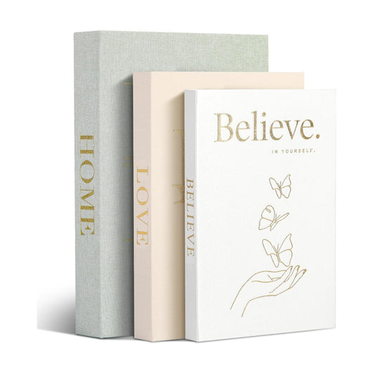 Decorative Books Linen Fake Books / Set of 3