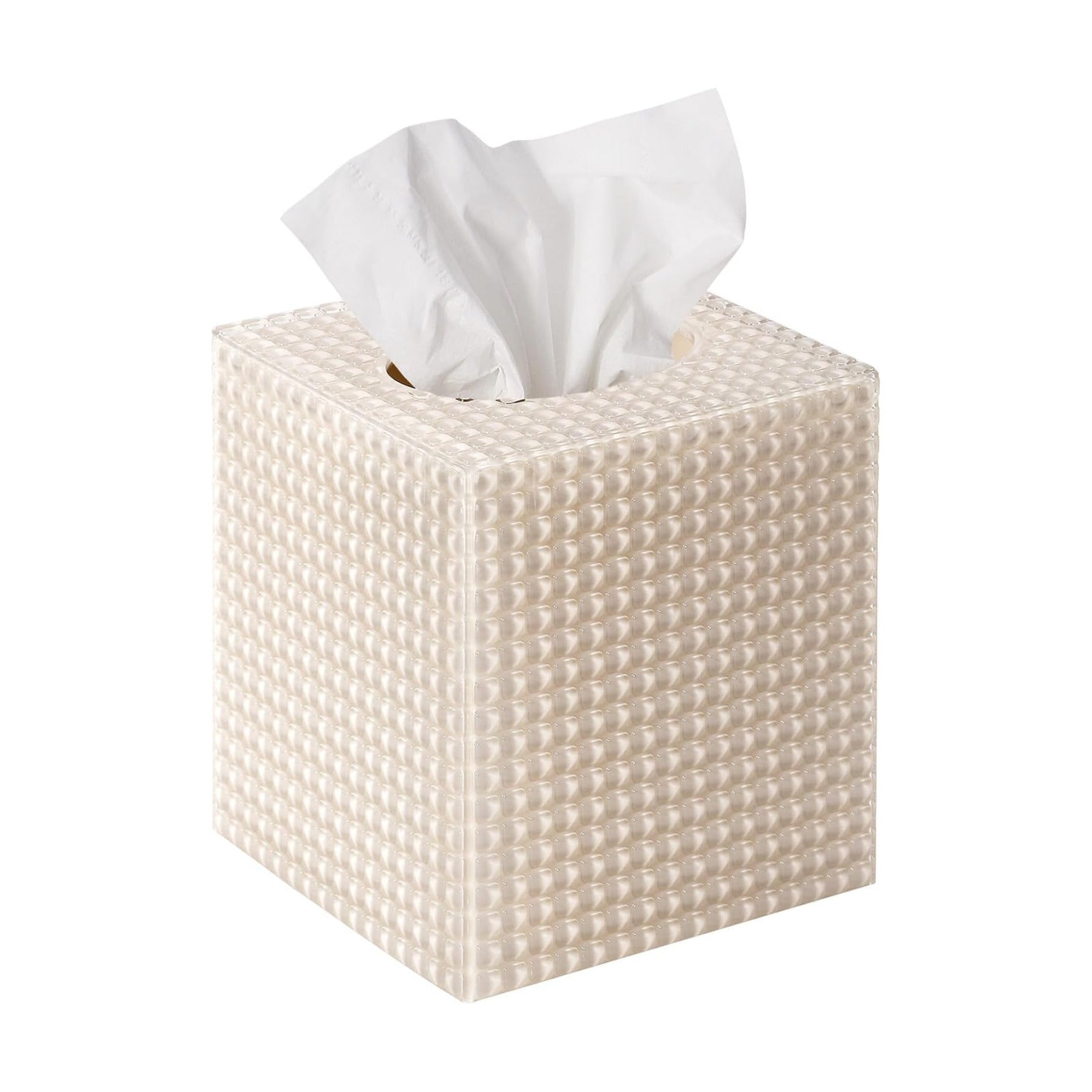 Square Modern Facial Acrylic Tissue Holder / Beige / Tissue Box Cover
