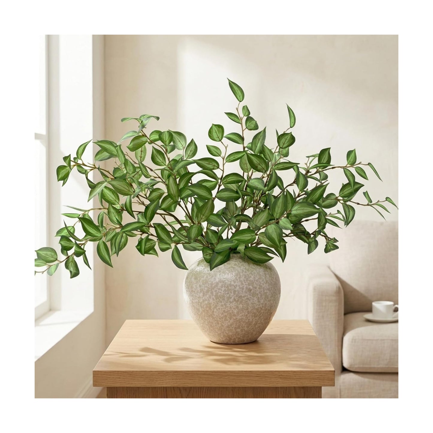 Artificial Eucalyptus Fake Leaves Branches / Green / 32.7 Inch / Set of 5