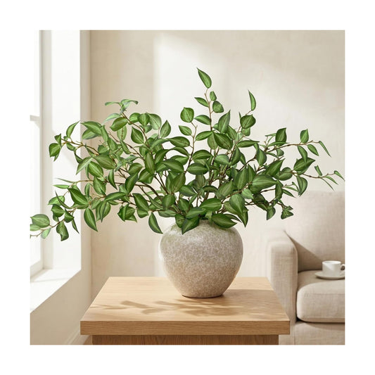 Artificial Eucalyptus Fake Leaves Branches / Green / 32.7 Inch / Set of 5