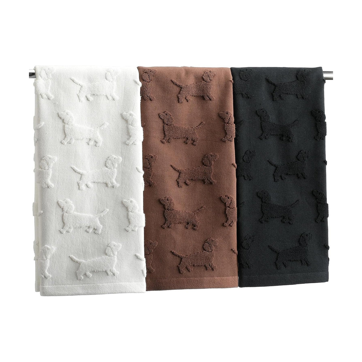 Remagr 3 Pcs Dachshund Hand Towels Set for Bathroom 29.5 x 13.8 Inch