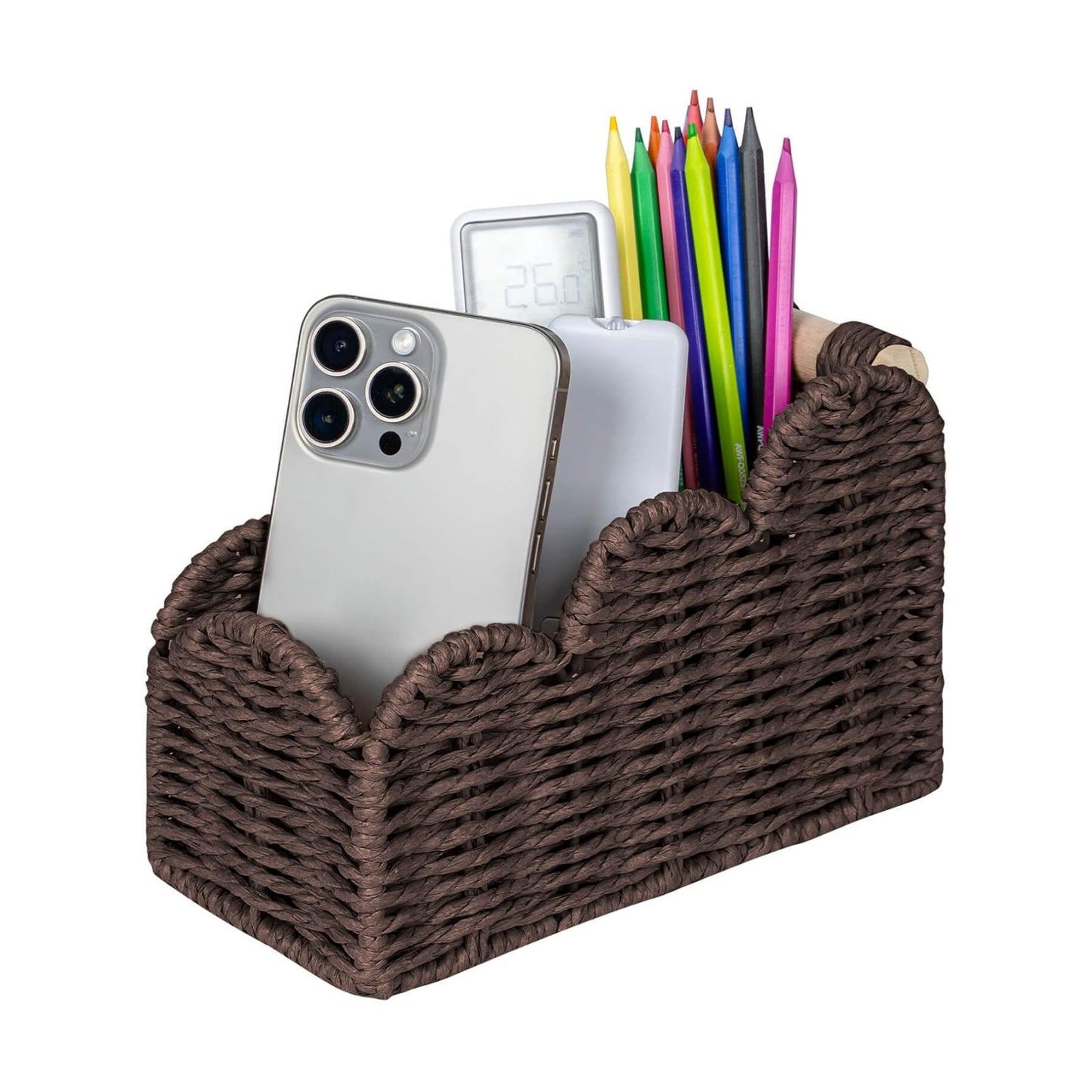 Remote Pen&Pencil Holder Cup / Brown / 3 Slots