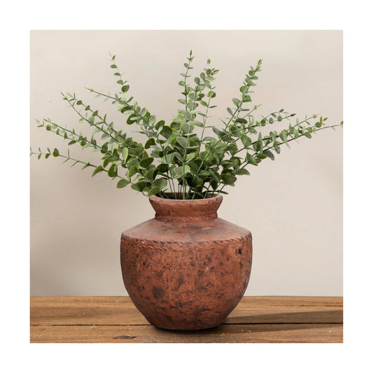 Ceramic Flower Vase / Brown / 6 Inch