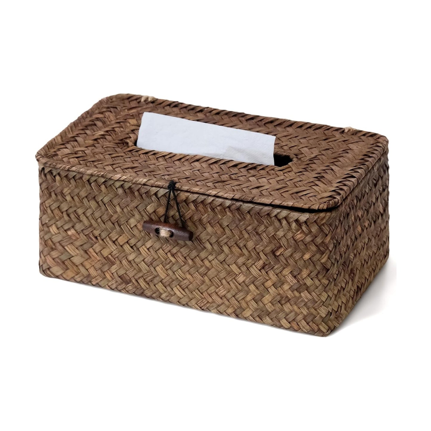 Rectangle Wicker Tissue Box Cover / Brown / Standard Box