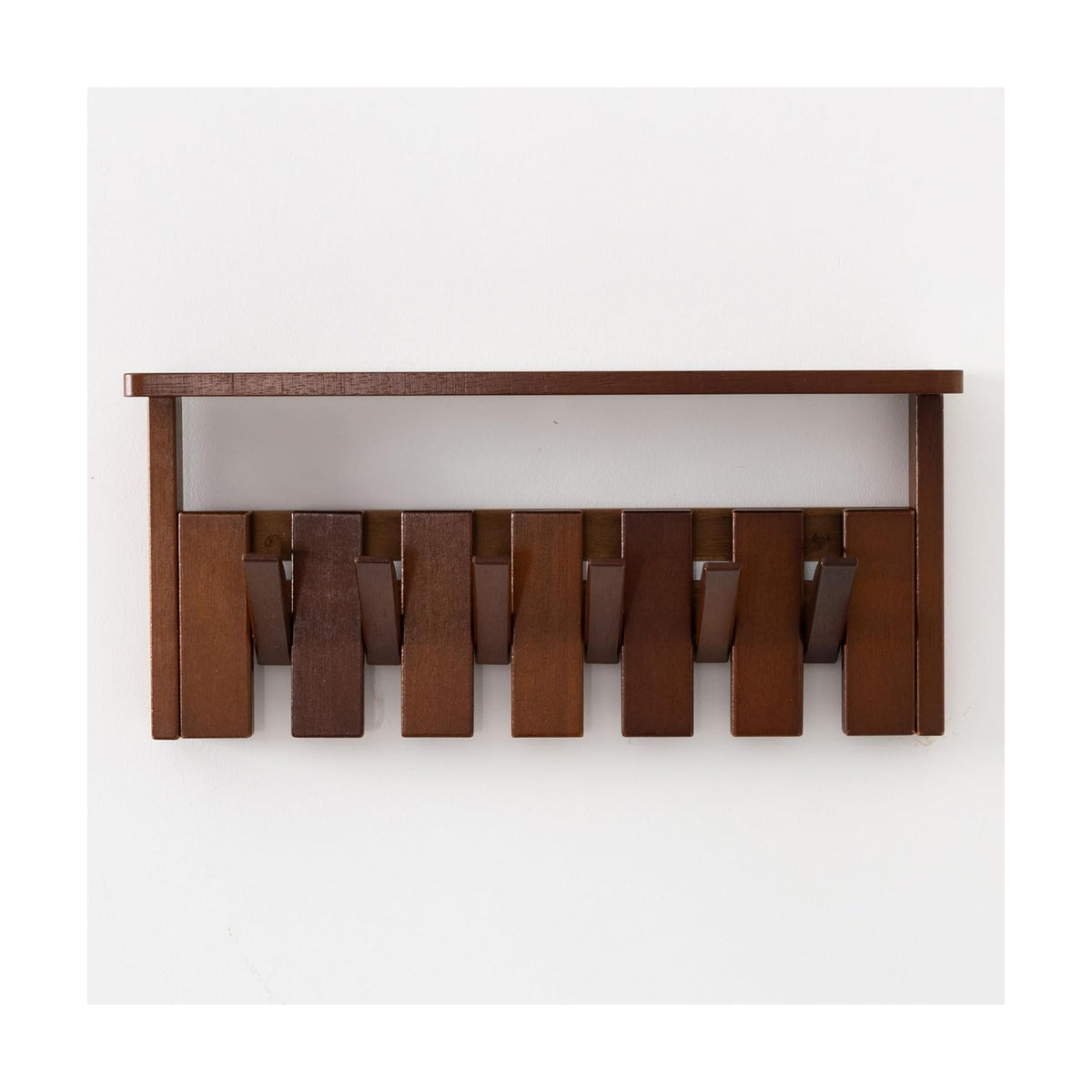Wooden Coat Rack Wall Mount with Shelf, Heavy Duty Entryway Organizer with 6 Hooks,Coat Hooks Hanger for Coats, Hats