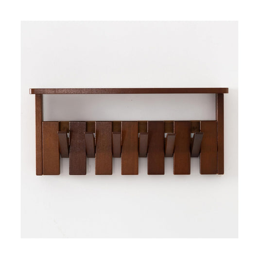 Wooden Coat Rack Wall Mount with Shelf, Heavy Duty Entryway Organizer with 6 Hooks,Coat Hooks Hanger for Coats, Hats