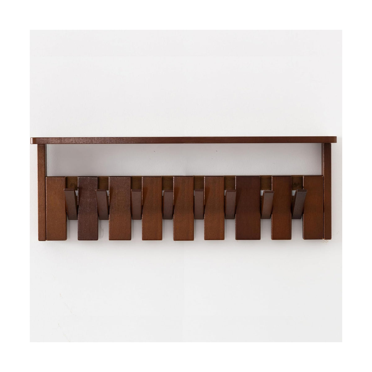 Wooden Coat Rack Wall Mount with Shelf, Heavy Duty Entryway Organizer with 8 Hooks,Coat Hooks Hanger for Coats, Hats
