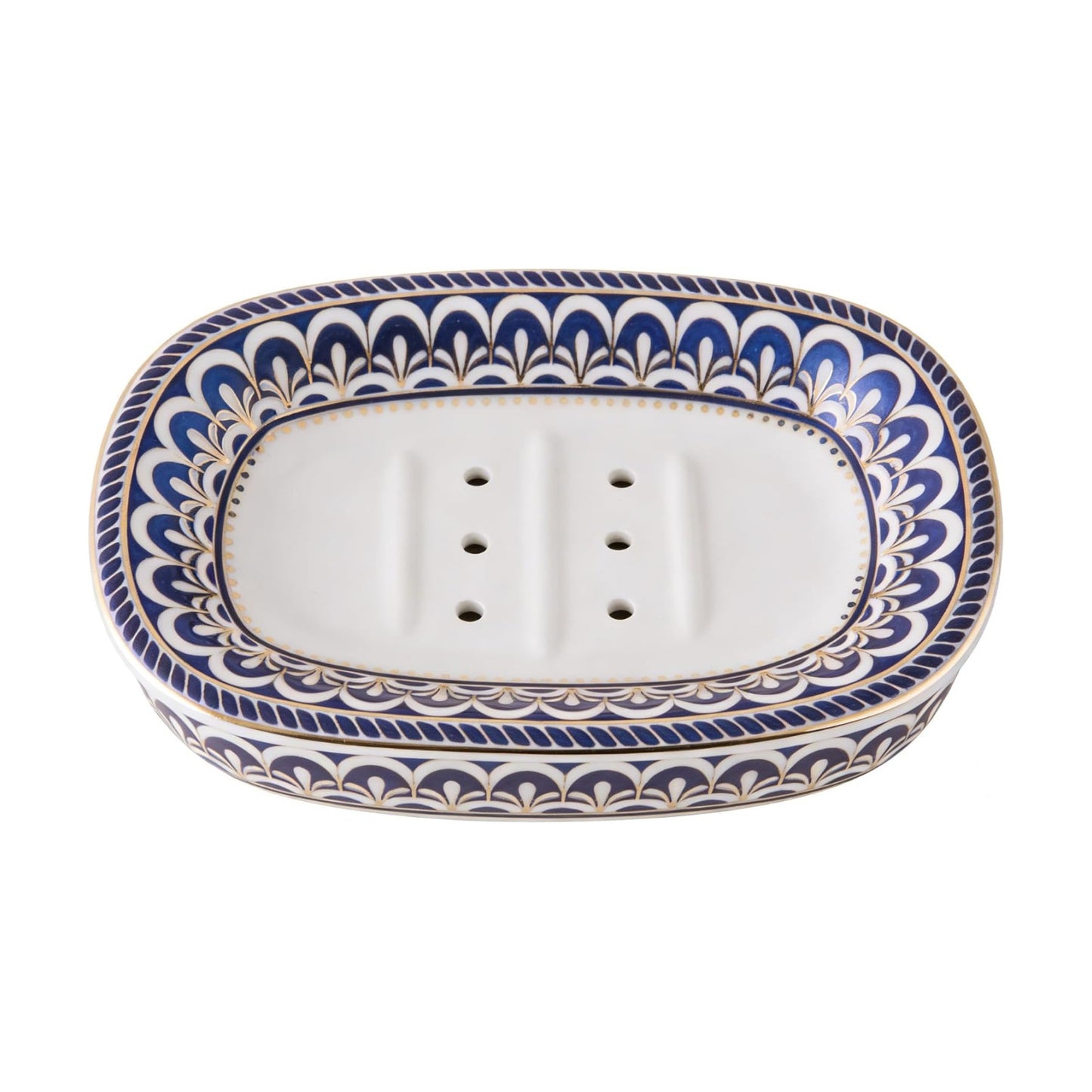 self-draining Ceramic soap Holder / White