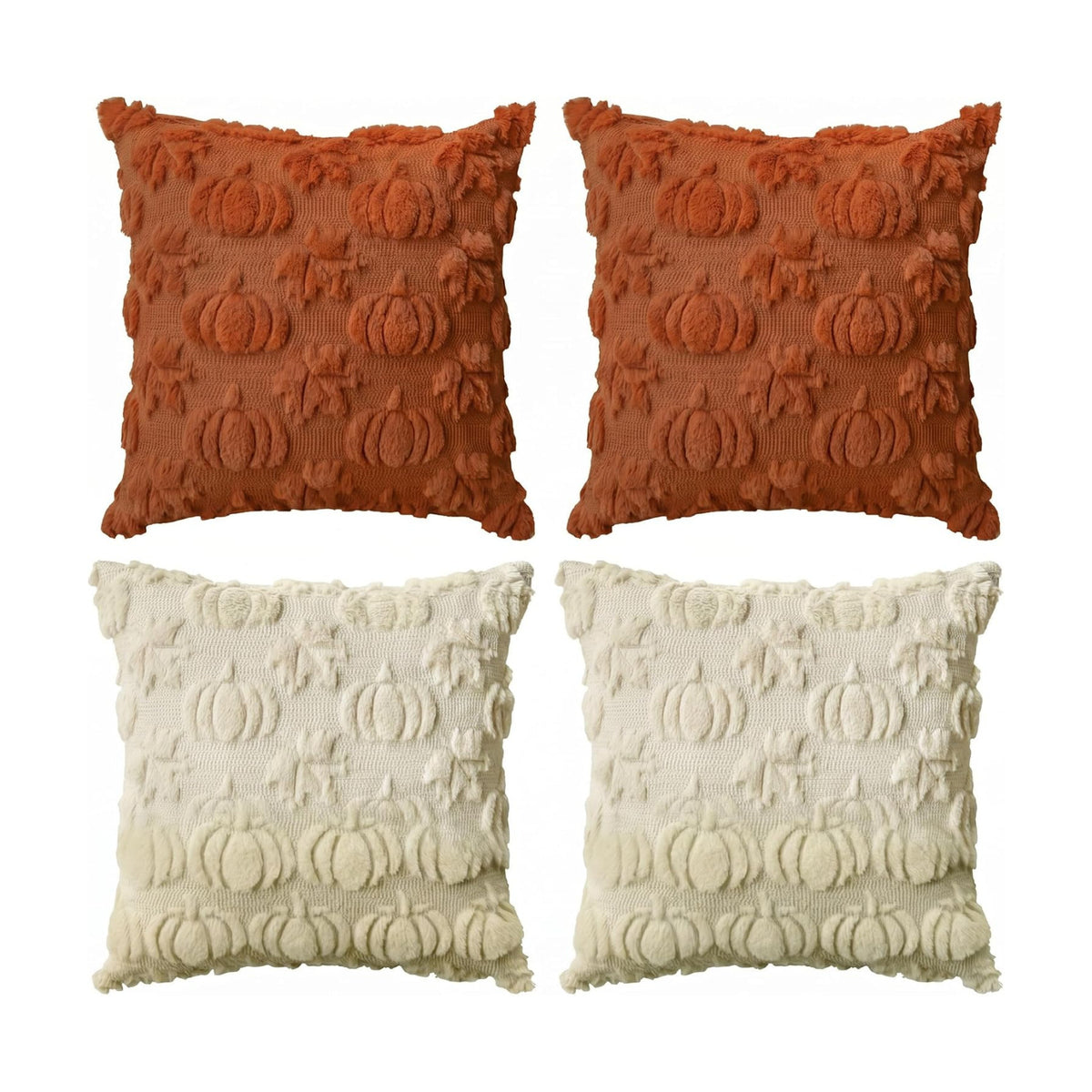 AVOIN colorlife Caramel Beige Pumpkin Fall Throw Pillow Covers 18x18 Inch