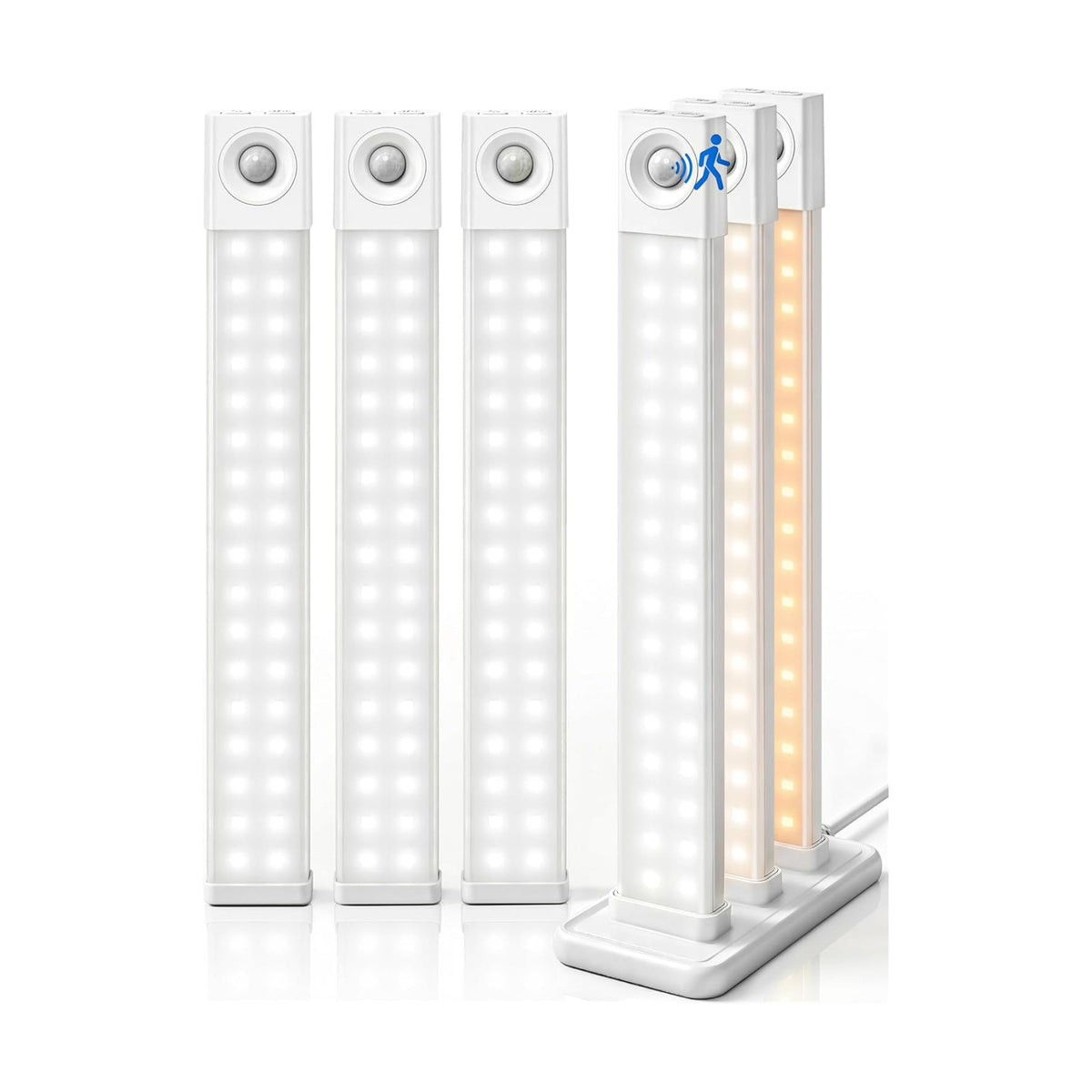 EZVALO 6 Pack LED Under Cabinet Lights Wireless with Charging Station, 11.8'' Motion Sensor Light Indoor, 1100mAh