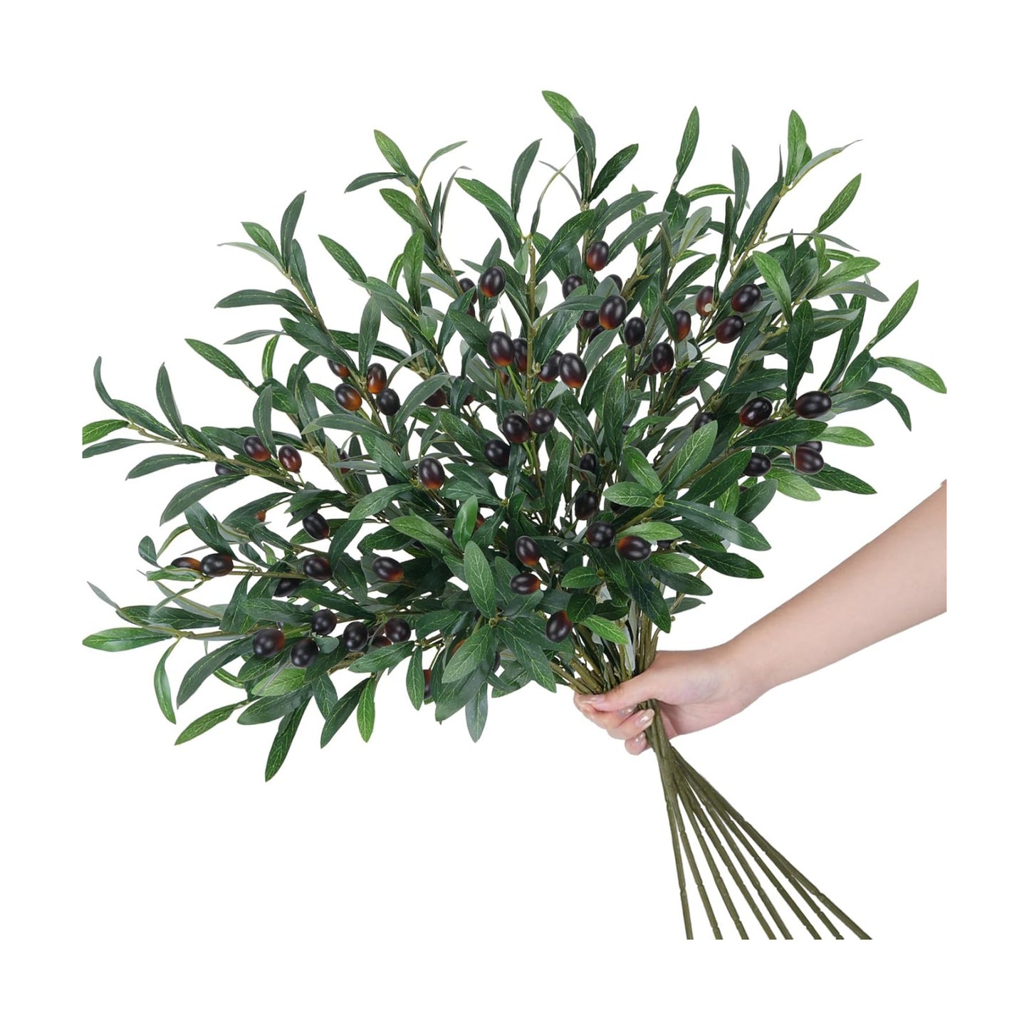 30" Faux Silk Leaves Fake Olive Tree Branches / Olive Branches / Set of 8