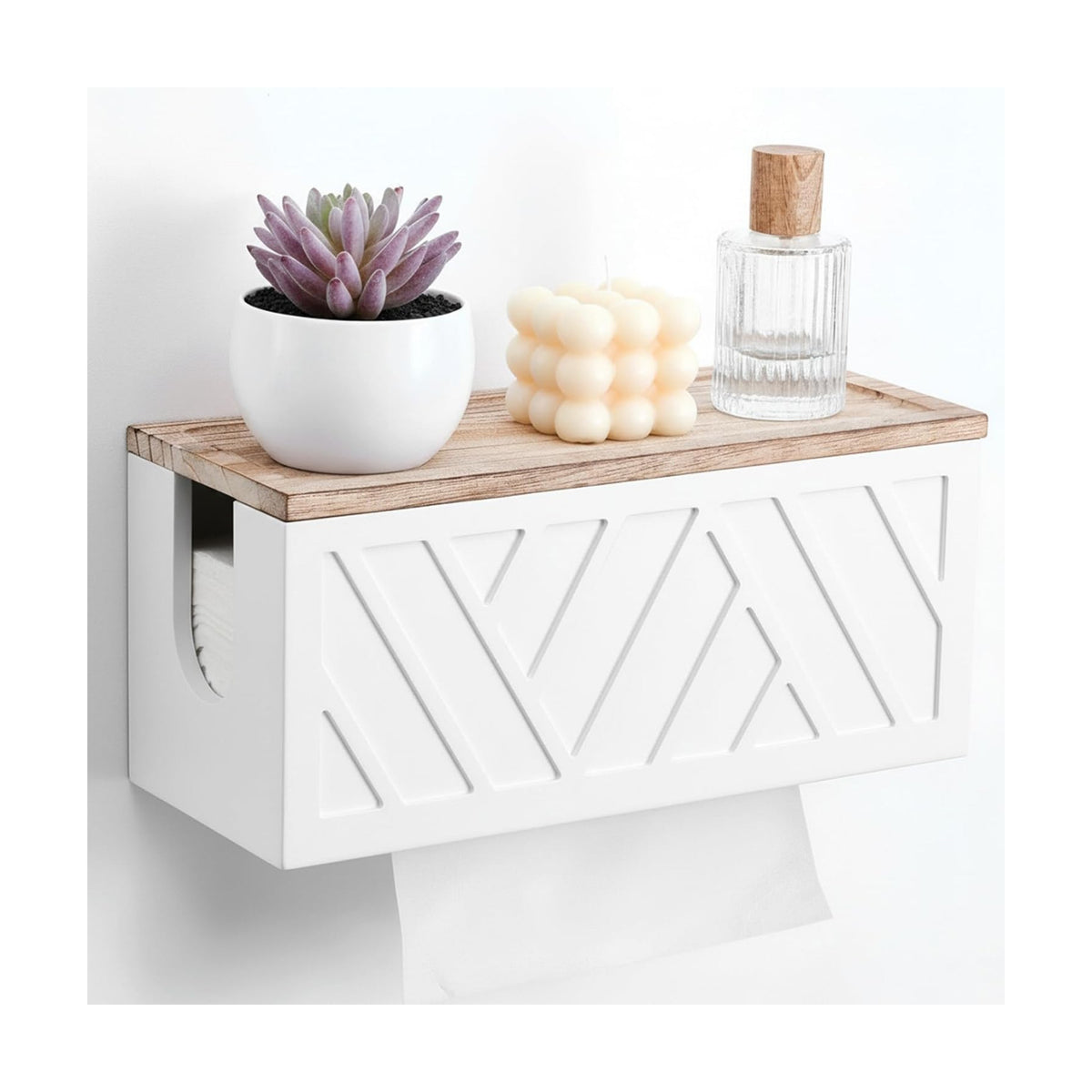 Paper Towel Dispenser Wall Mount Paper Towel Holder with Lid Solid Wood Commercial C-Fold, Z-Fold Hand Papers Towels