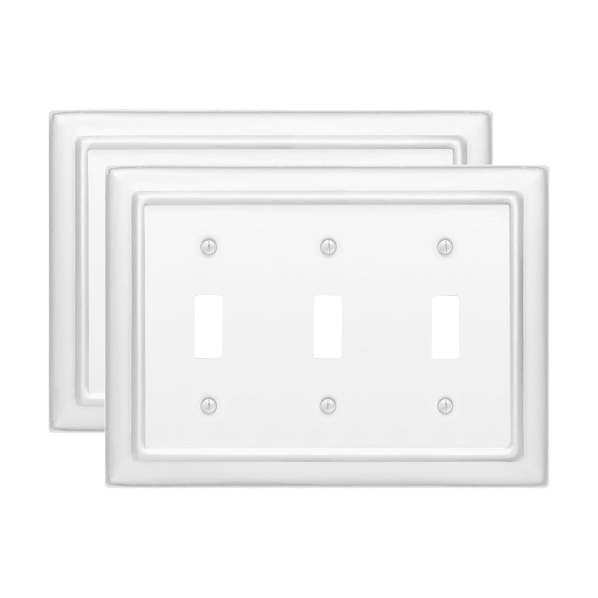 Monarch Abode 3-Gang Toggle Wall Plate, Architectural Metal Switch Wall Plate, Decorative Light Switch Cover Plate for