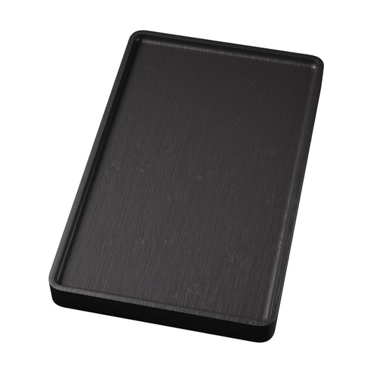 VERTORGAN Bamboo Serving Tray,15.8x9.8 Inch Trays,Home Decor(Black)
