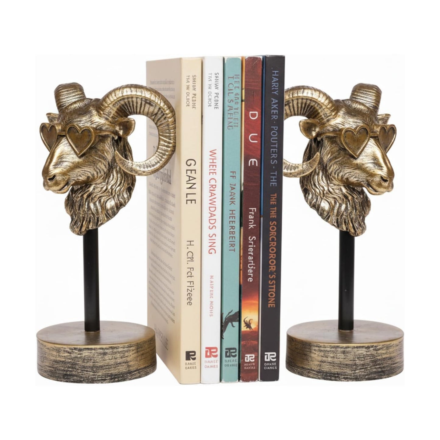 Vintage Sheep Bookends / Golden Bighorn