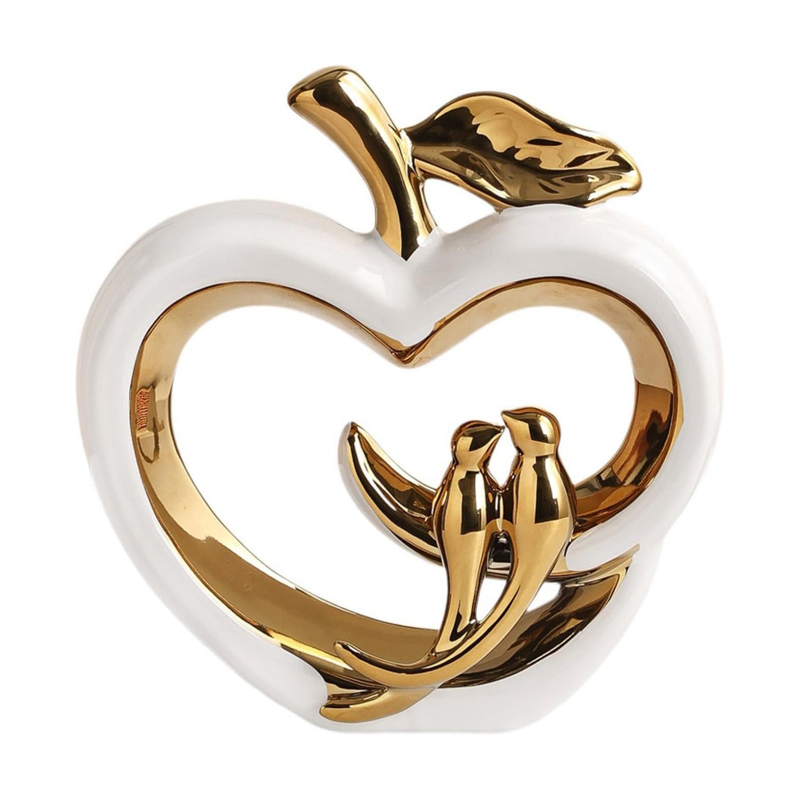Ceramic Statue Home Decor / White Gold