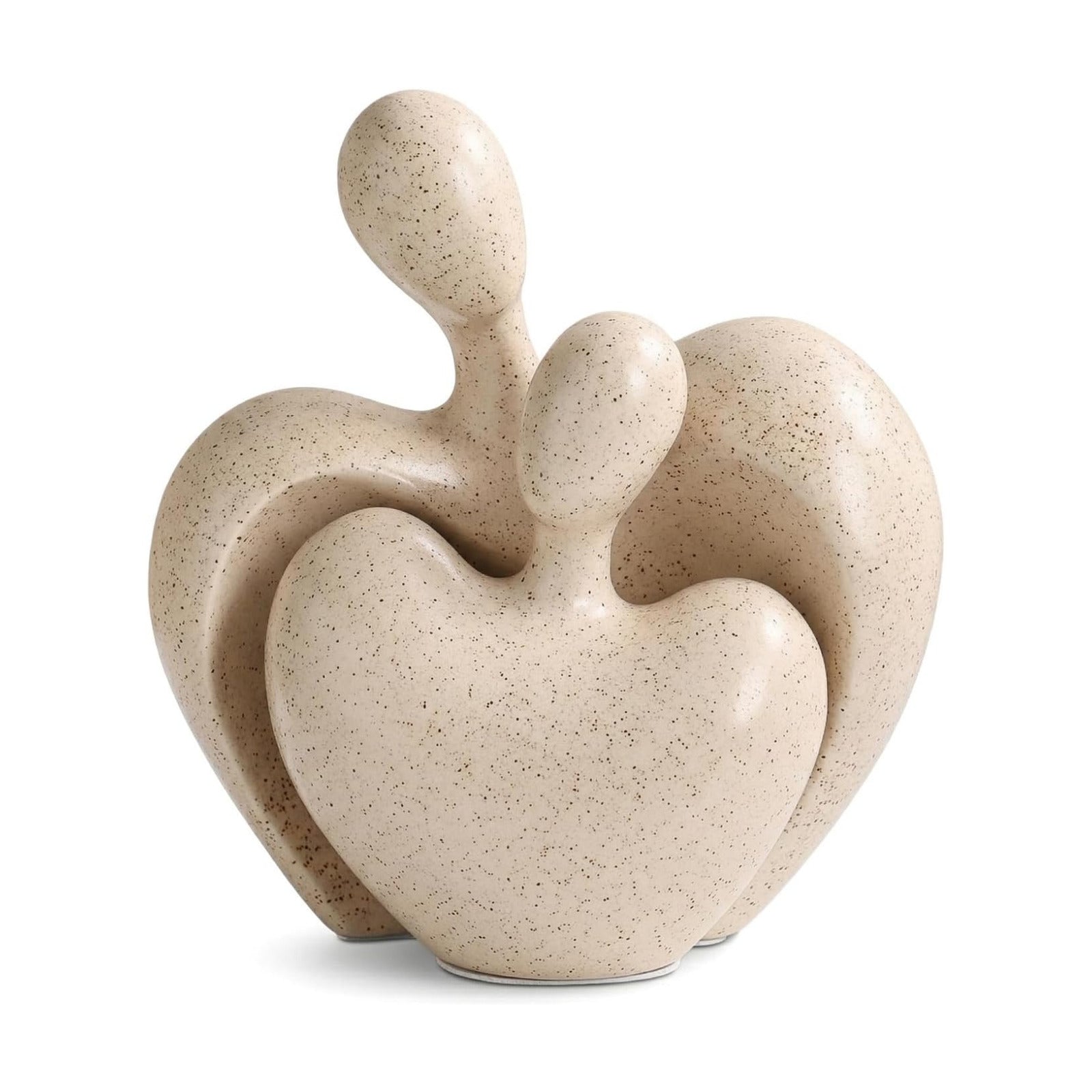 Ceramic Couple Statues Home Decor Aesthetic Abstract Sculpture Modern Decorative Statue / Beige