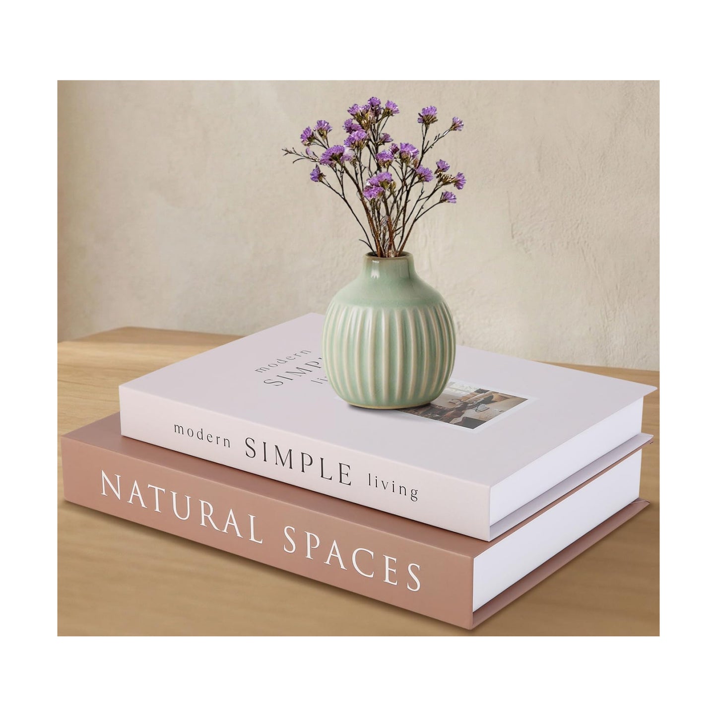 Faux Book Box / Neutral Tones / Set of 2