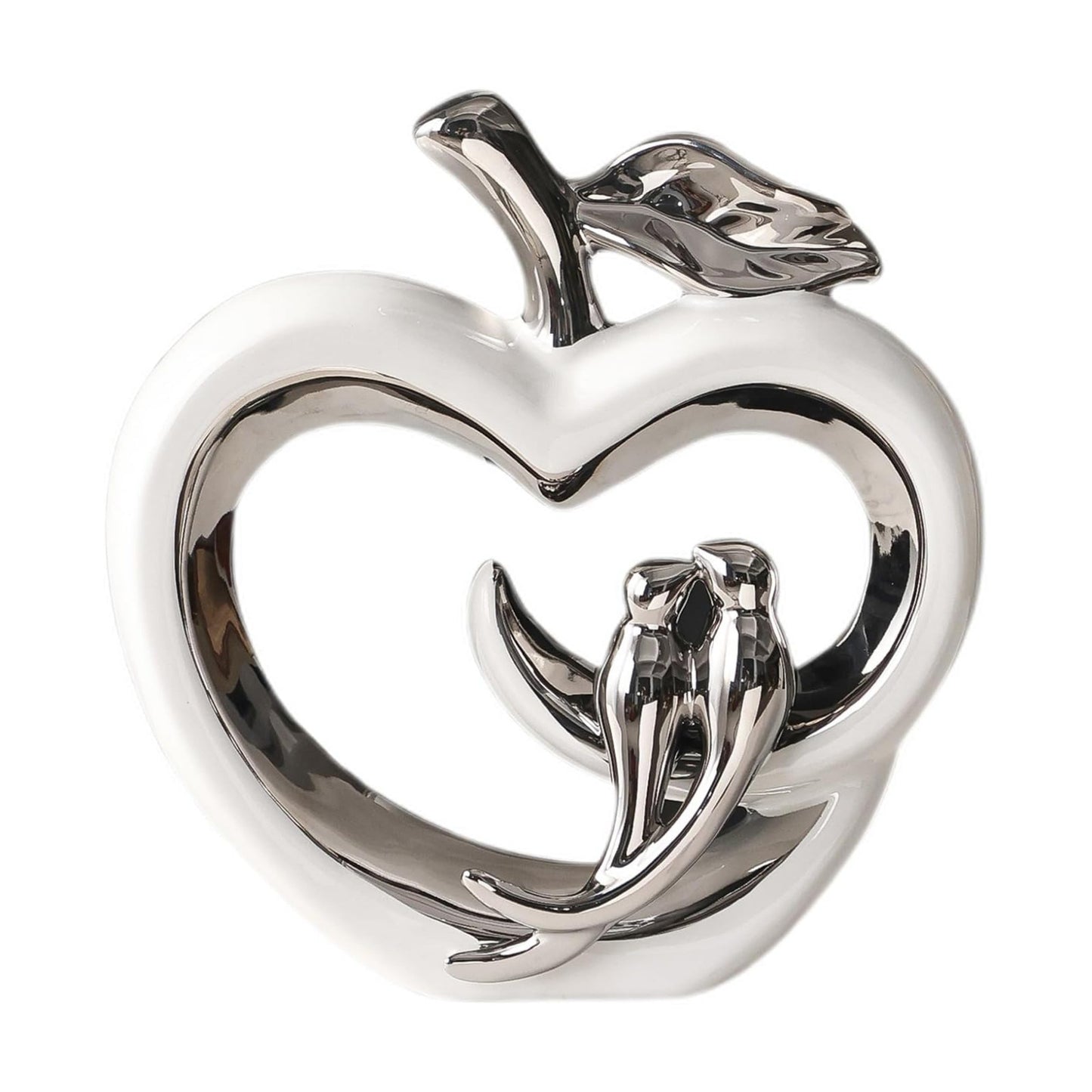 Ceramic Statue Home Decor / White Silver