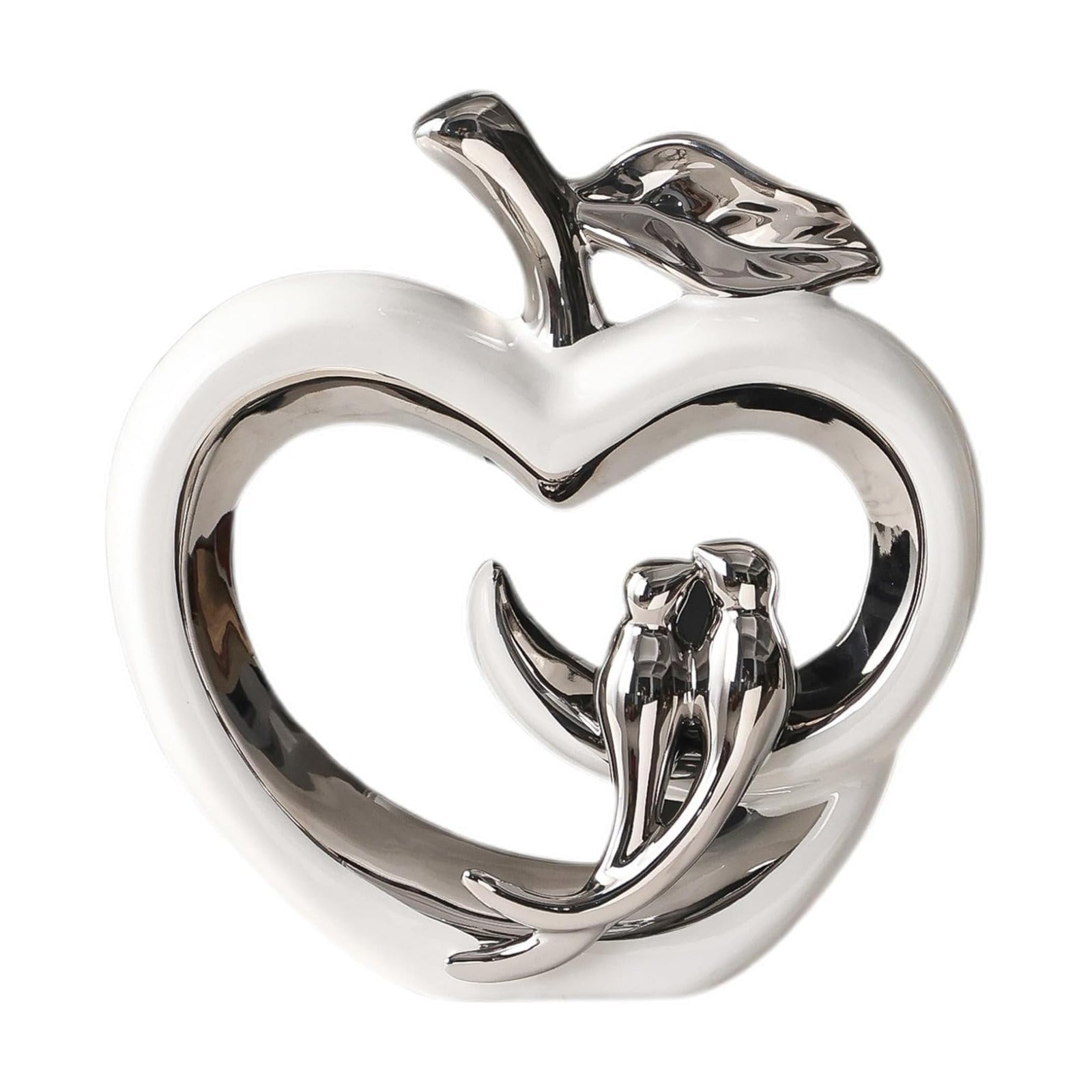 Ceramic Statue Home Decor / White Silver