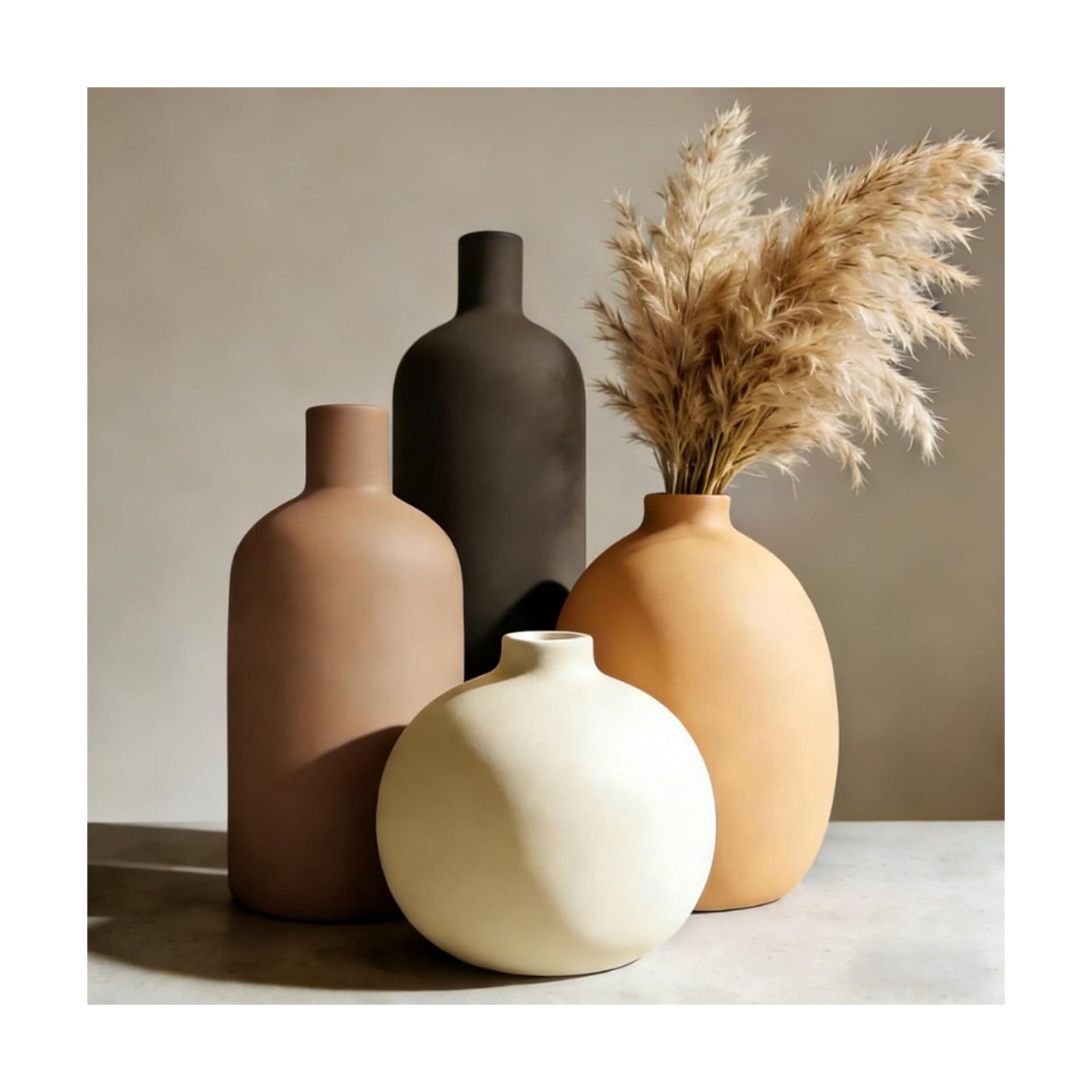 Ceramic Vase Set / Morandi Colors / Set of 4