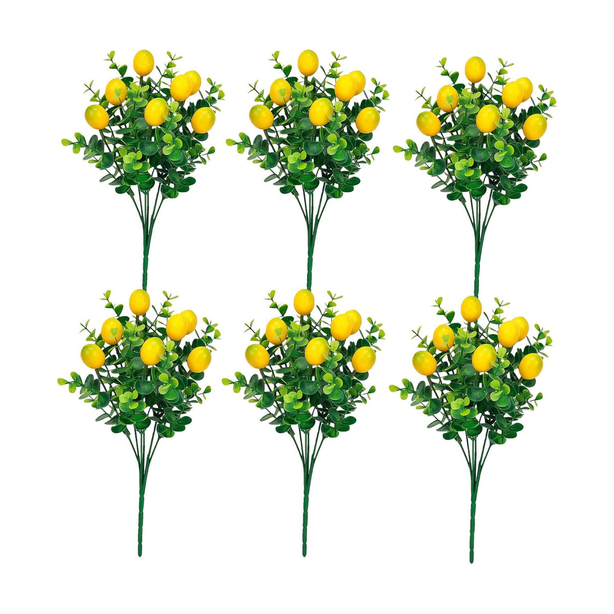 6 Pcs Artificial Lemon Branches Small Artificial Fruit Lemon Tree Greenery Decoration Faux Lemons Picks for Farmhouse Kitchen Home Table Decor Stem Fruits for Home Spring Summer Decor