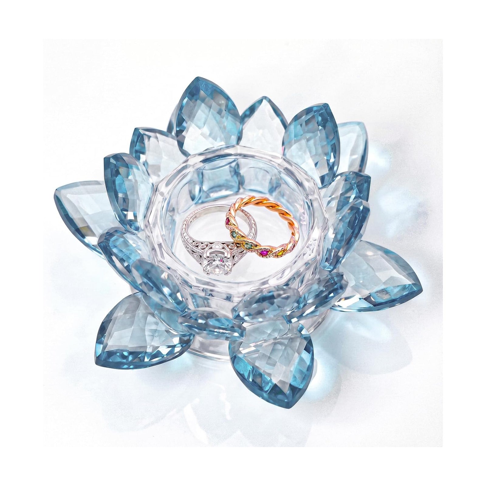 Crystal Lotus Jewelry Tray / 4.4" - Blue