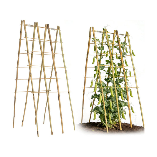 2 Pack 47''x18'' Bamboo Trellis for Climbing Plants Outdoor, Oltara A-Frame Foldable Garden Trellis for Cucumbers