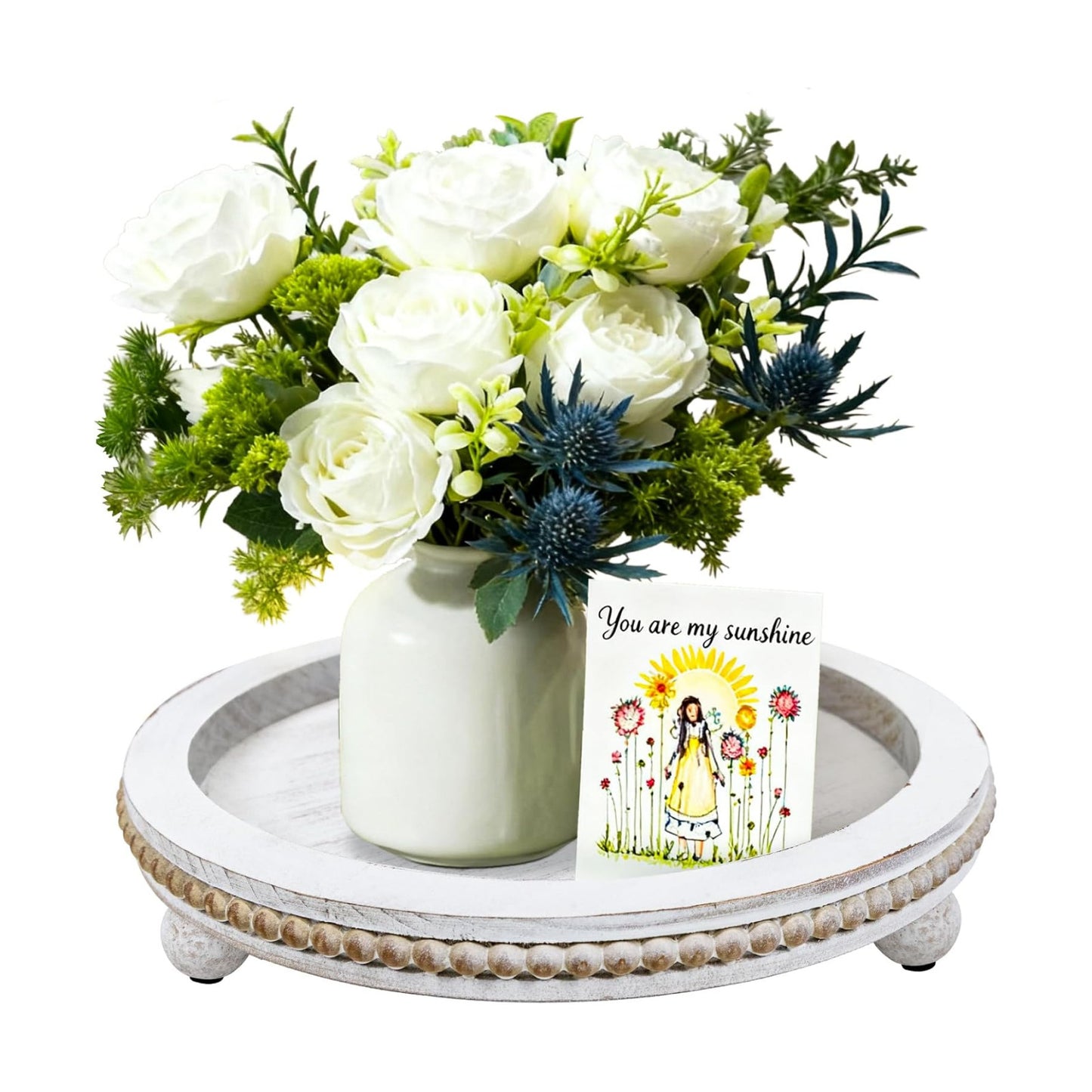 Farmhouse Small Decorative Trays / Antique White