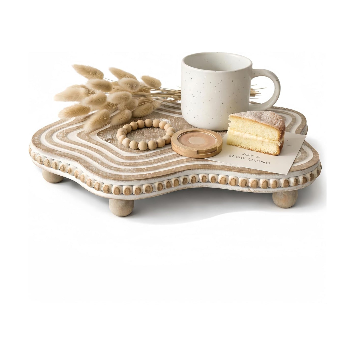 Round Wooden Tray Riser / 11.6in