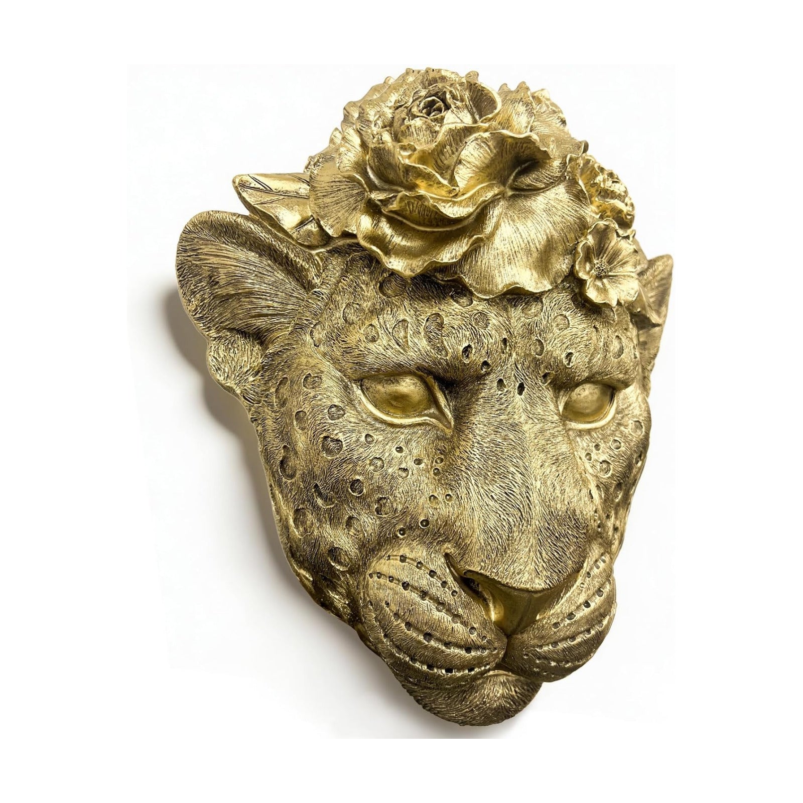 Animal Heads Sculptures Wall Art / Copper / Leopard / Gold