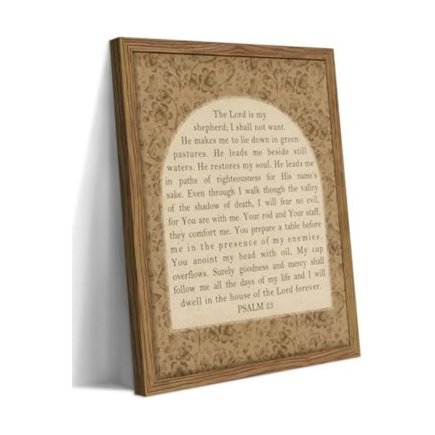Framed Psalm 23 Wall Art, Christian Bible Verse Canvas Wall Decor, The Lord Is My Shepherd Inspirational Scripture