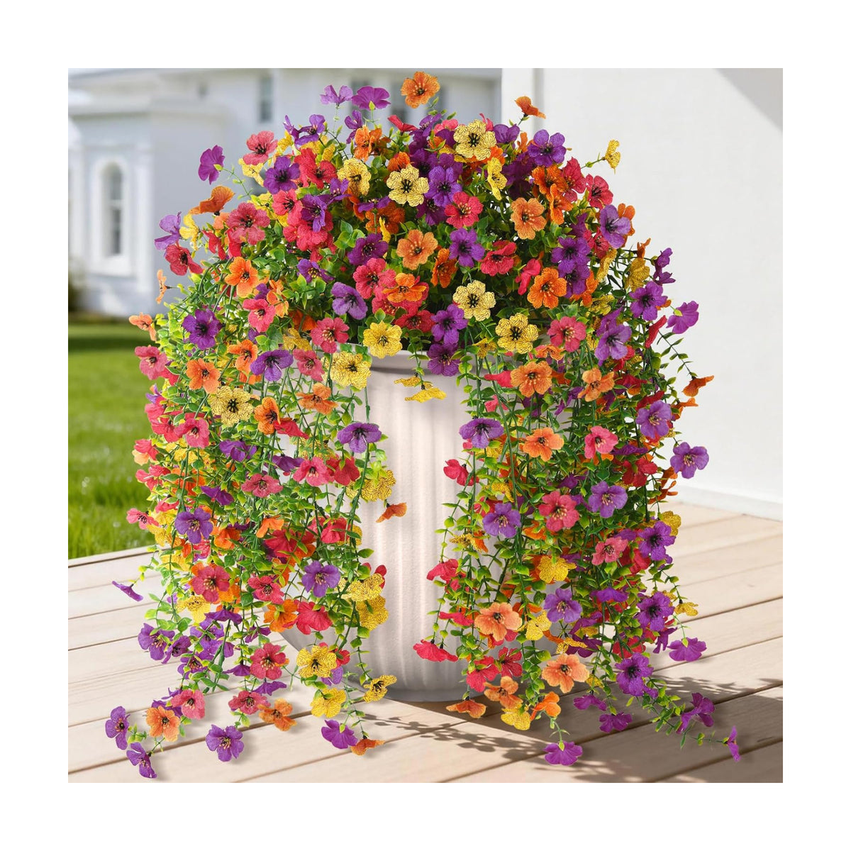 Hommyea Artificial Fake Fall Flowers Plants for Outdoors Mums Home Decor