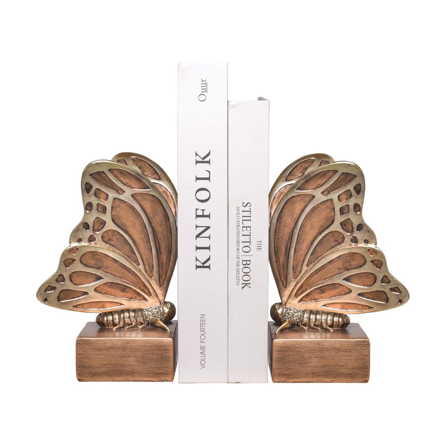 Vintage Butterfly Bookends / Brown