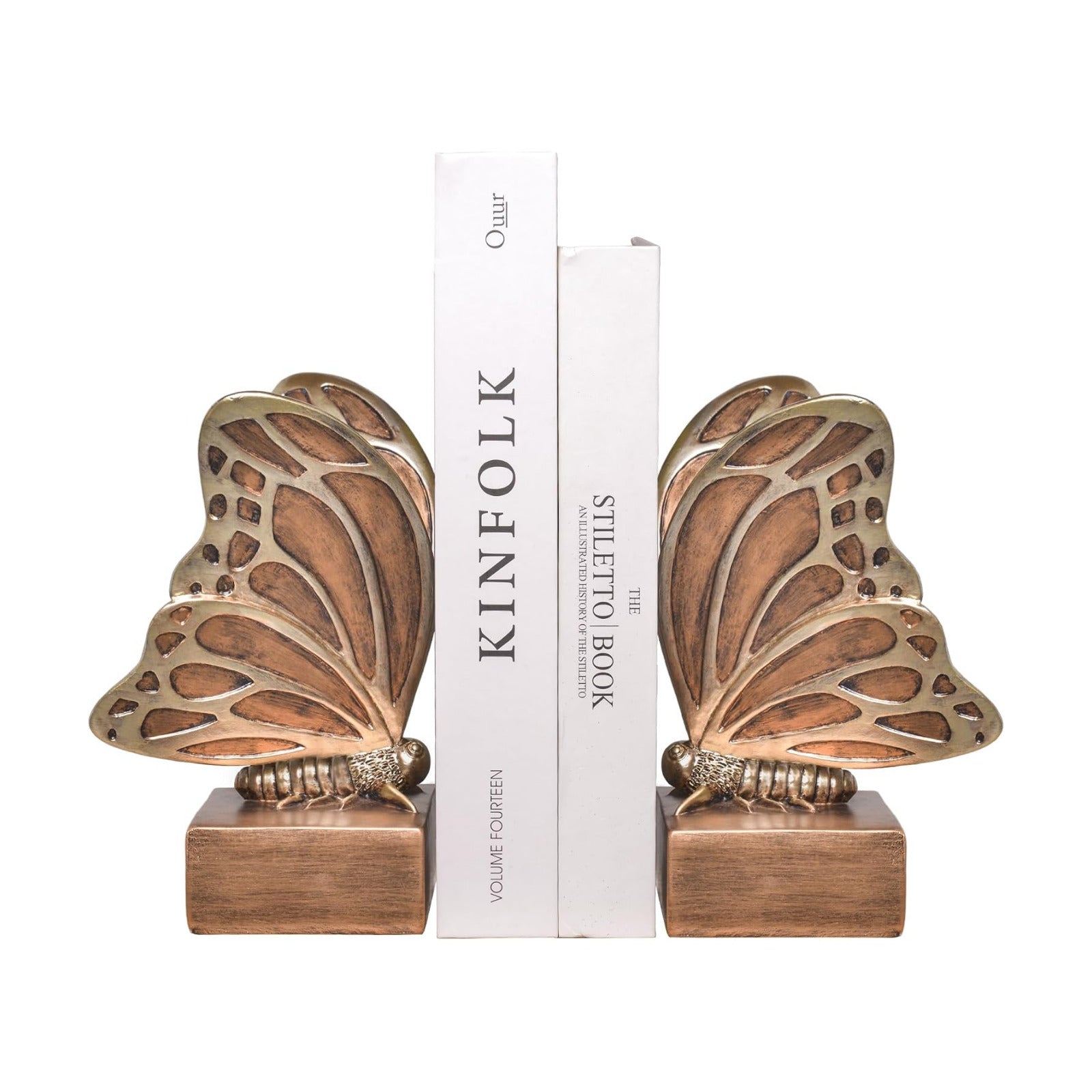 Vintage Butterfly Bookends / Brown