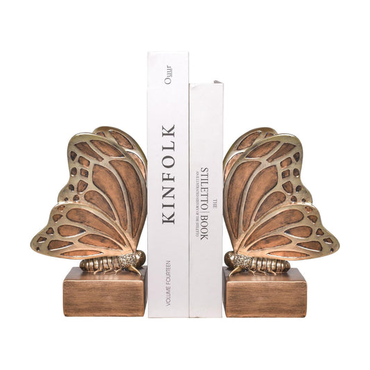 Vintage Butterfly Bookends / Brown