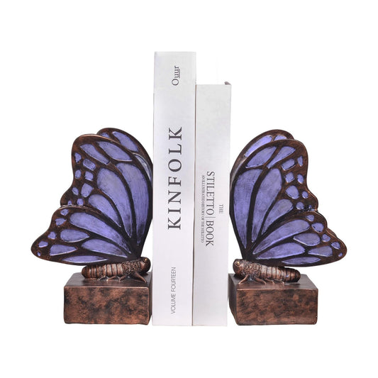Vintage Butterfly Bookends / Purple