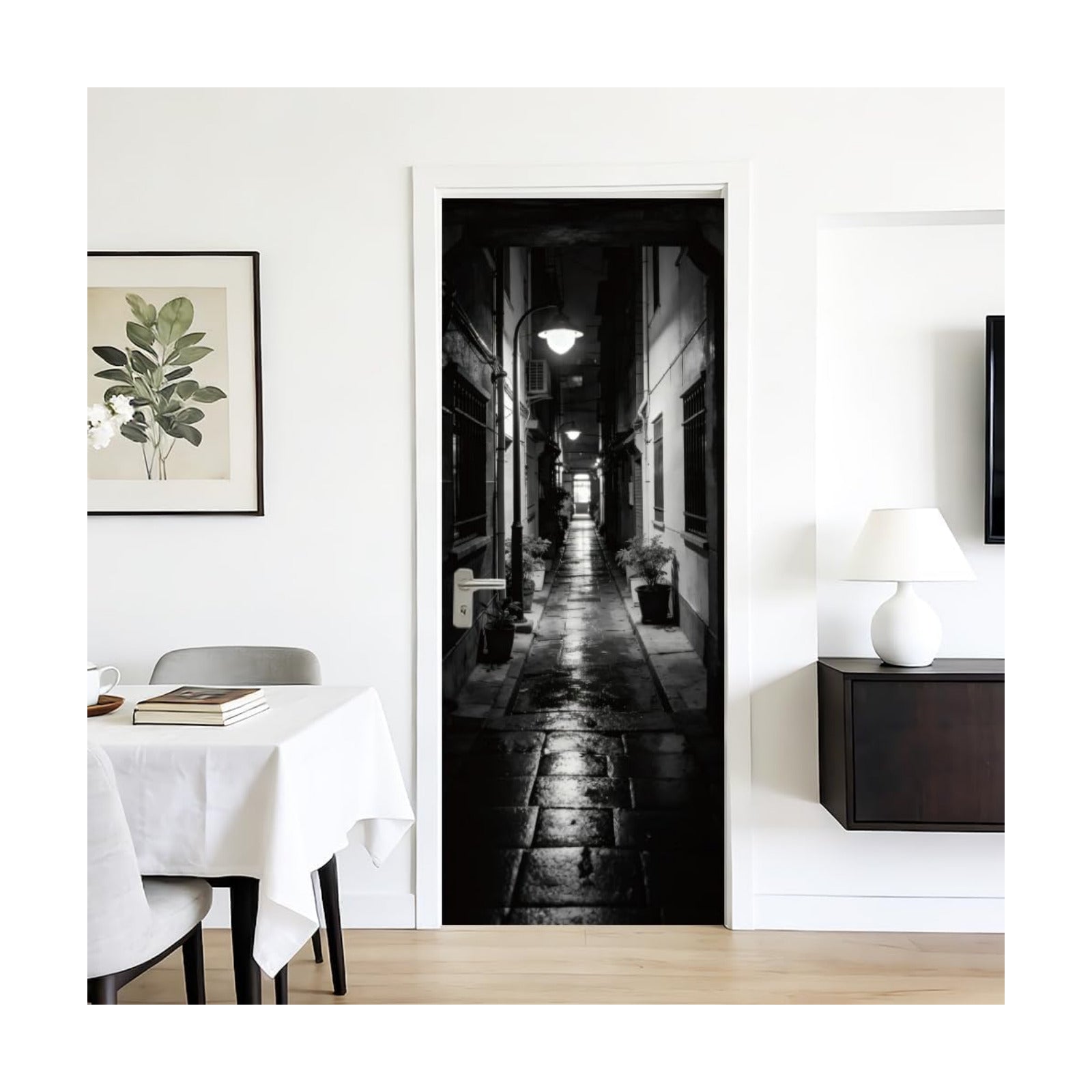 3D Self-Adhesive Door Sticker / Urban Streets / 31.5 x 78.7 / Set of 2