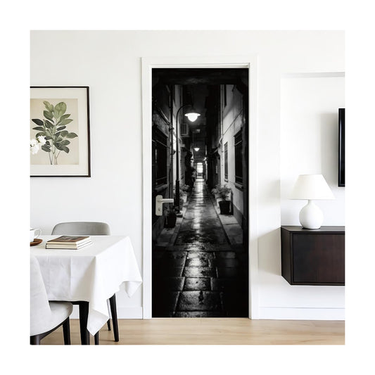 3D Self-Adhesive Door Sticker / Urban Streets / 31.5 x 78.7 / Set of 2