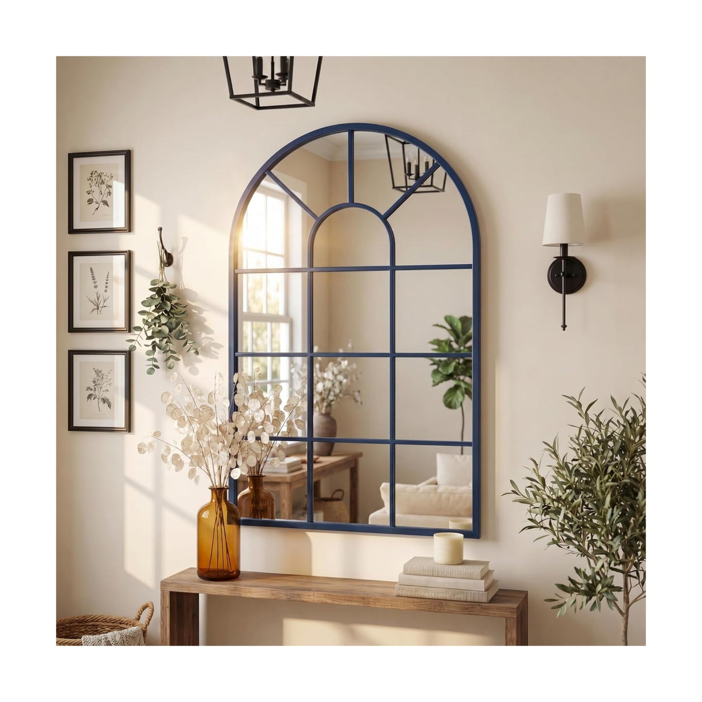 Farmhouse Arch Window Pane / Navy Blue / Ral 5003 Sapphire Blue / 32"L x 20"W / 32 x 20