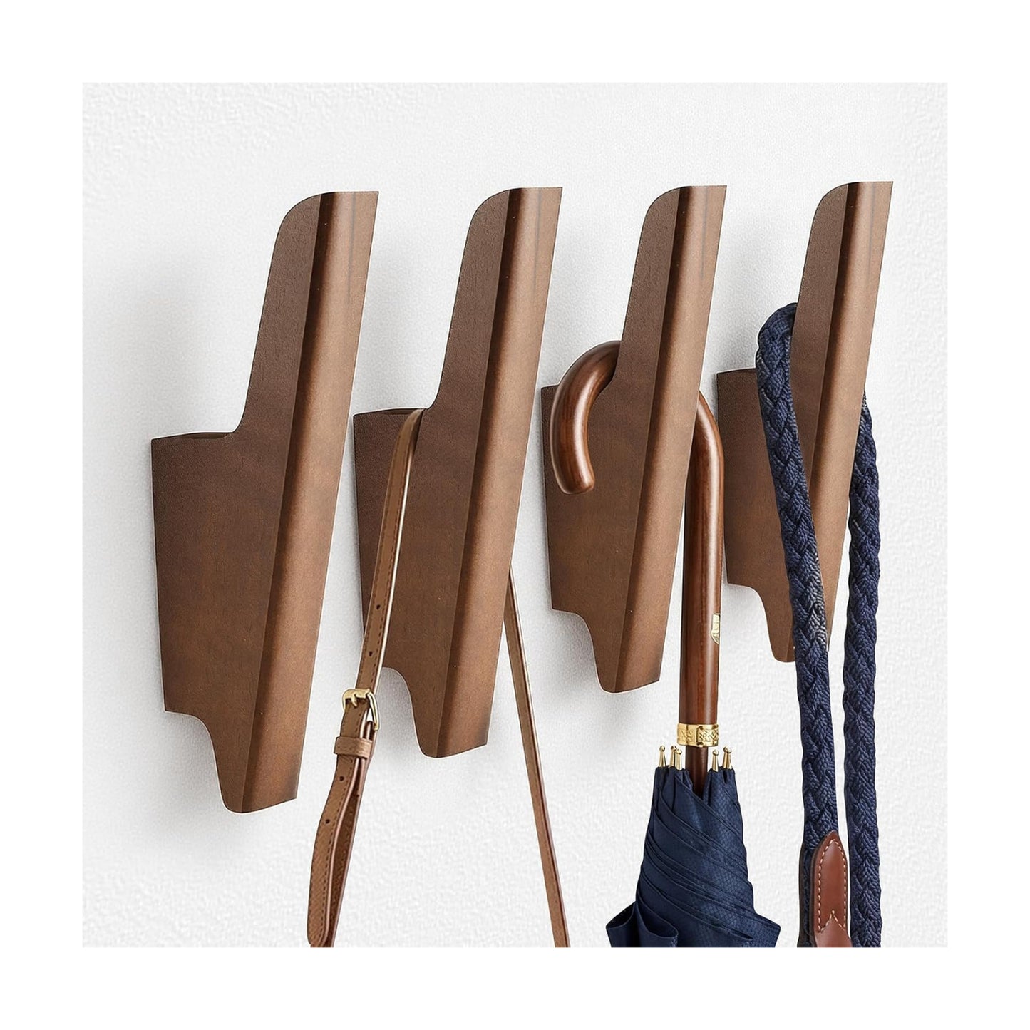 Wood Coat Hooks / Walnut / Natural / Set of 4