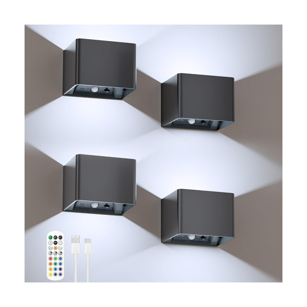 iMaihom Motion Sensor Wall Lights with Remote, 5000mAh Rechargeable Battery Operated Wall Sconces, Wireless Indoor Up
