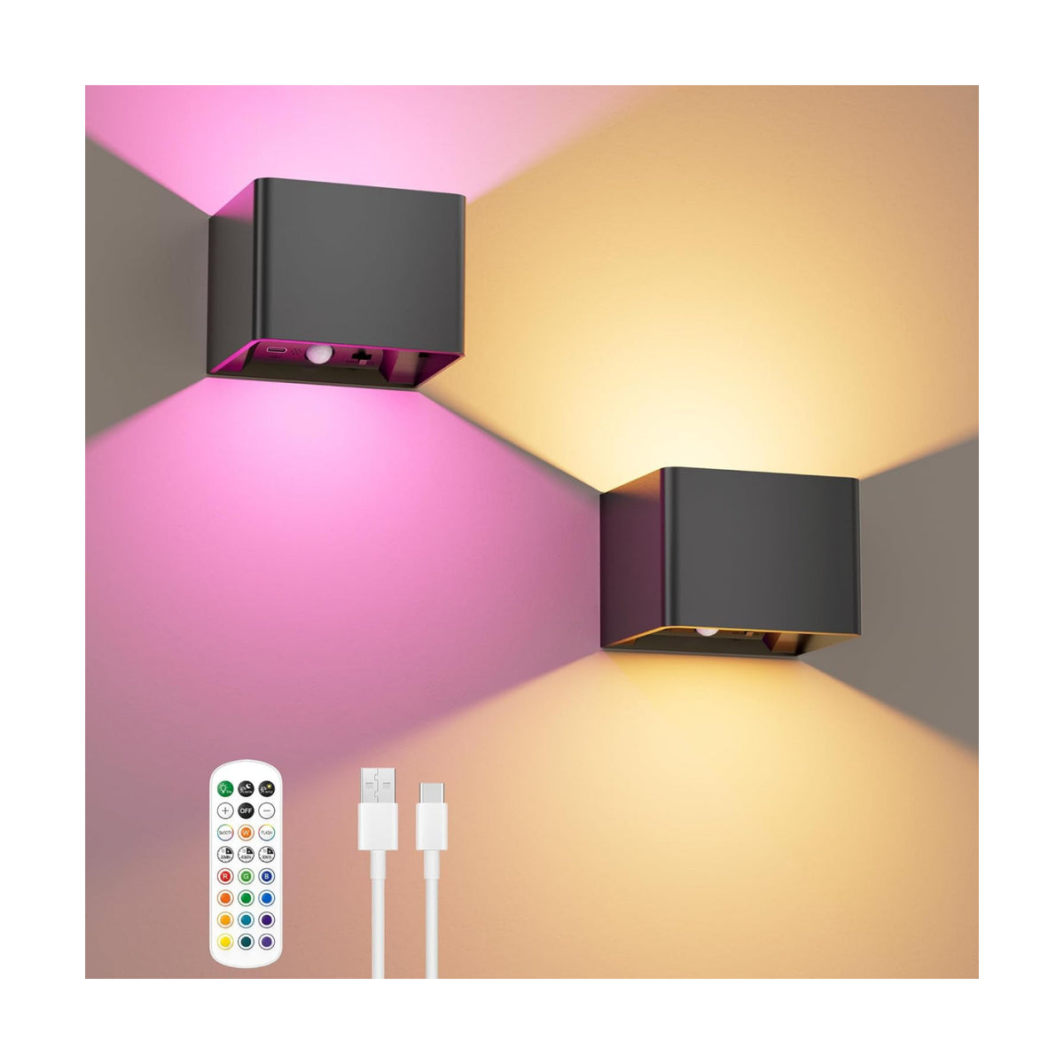 iMaihom Motion Sensor Wall Lights with Remote, 5000mAh Rechargeable Battery Operated Wall Sconces, Wireless Indoor Up