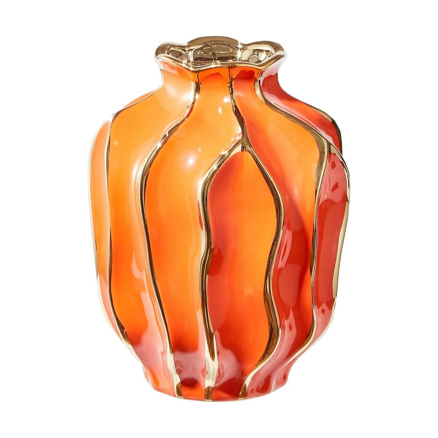 Decorative Ceramic Flower Vase / Orange-pomegranate-shaped
